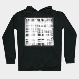 "Infinite Intersections" - White and Gray Grey Line Art Grid Art Lineart Abstract Lines Grid Pattern Artwork Hoodie